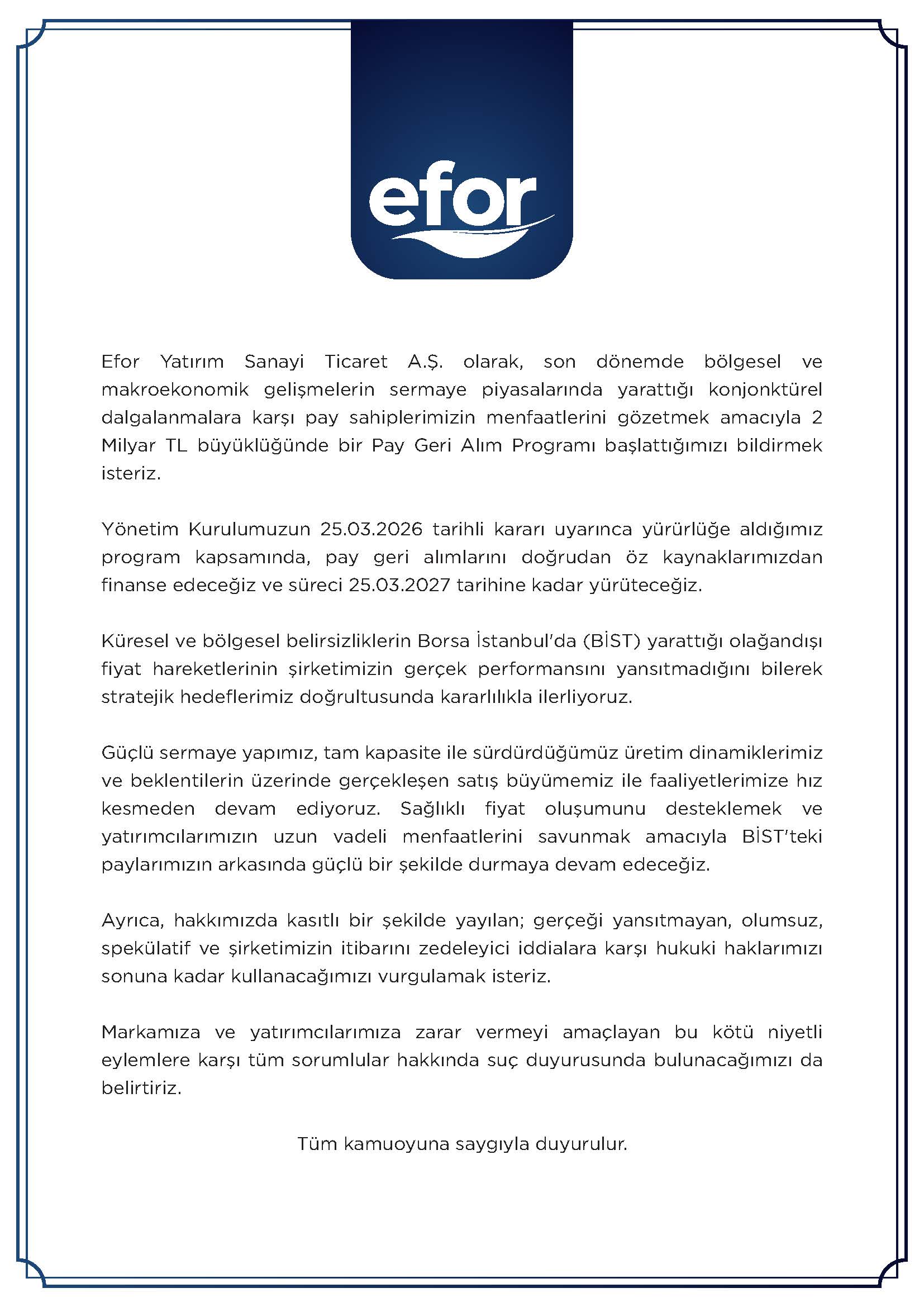 Efor Basın Açıklaması